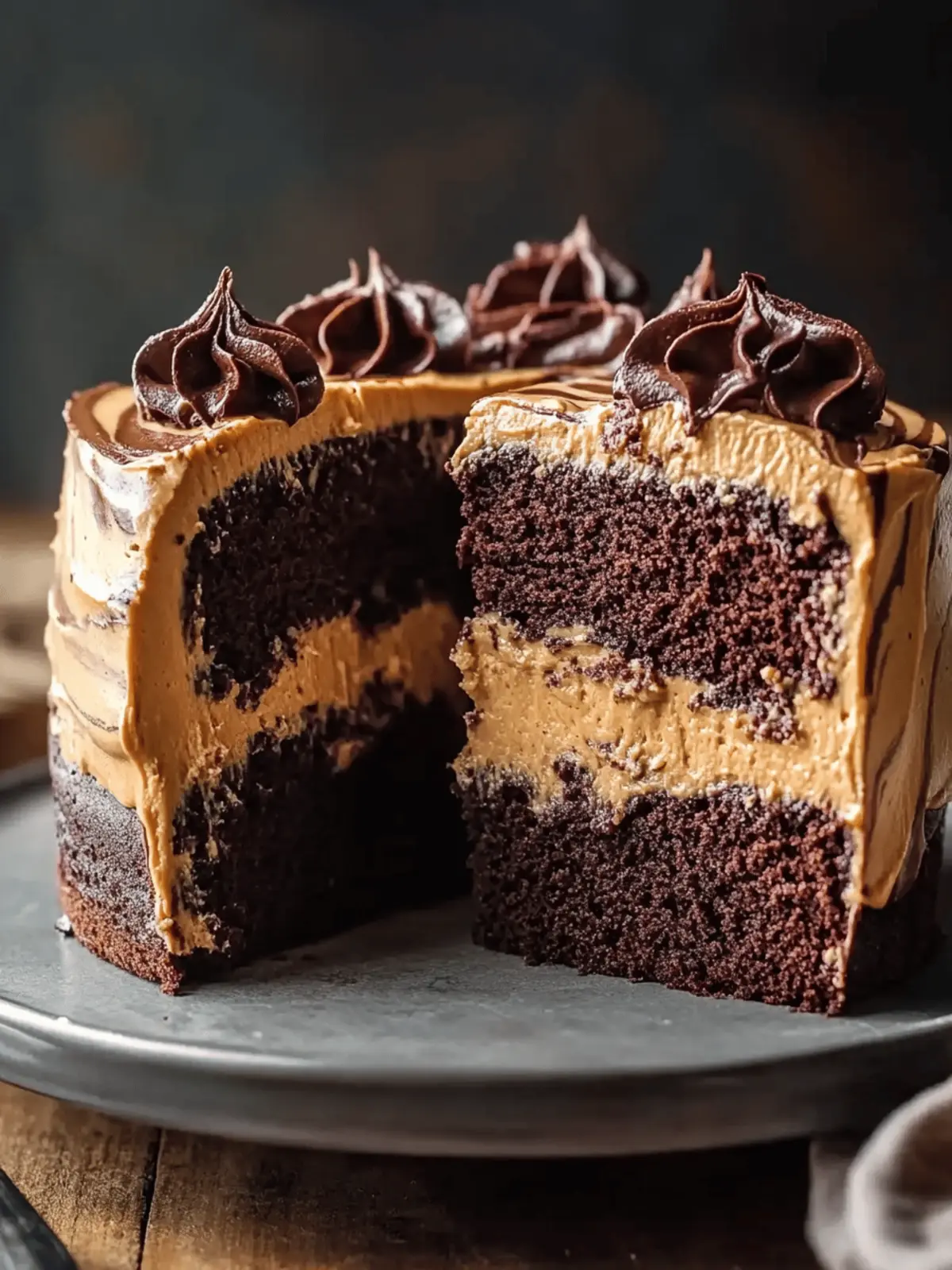 Peanut Butter Swirl Chocolate Cake