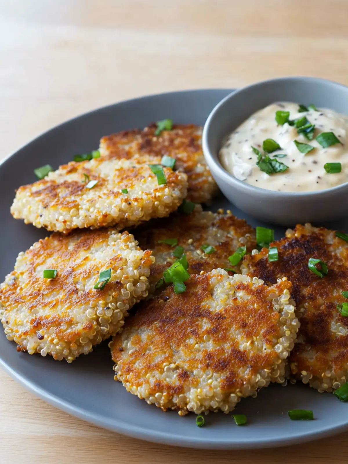Cheesy Quinoa Cakes with a Roasted Garlic and Lemon Aioli