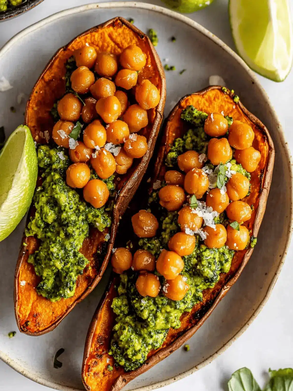 Baked Sweet Potatoes w/ Chickpeas & Broccoli Pesto Bliss 2 Baked Sweet Potatoes w/ Chickpeas & Broccoli Pesto