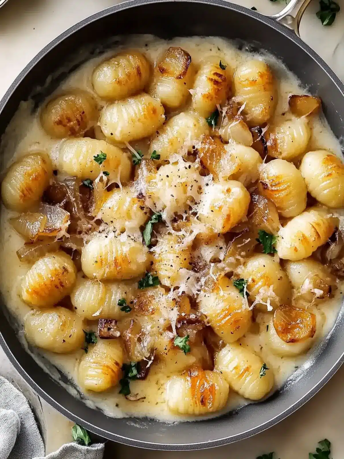 Buttery Gnocchi With Caramelized Onions And Gruyere