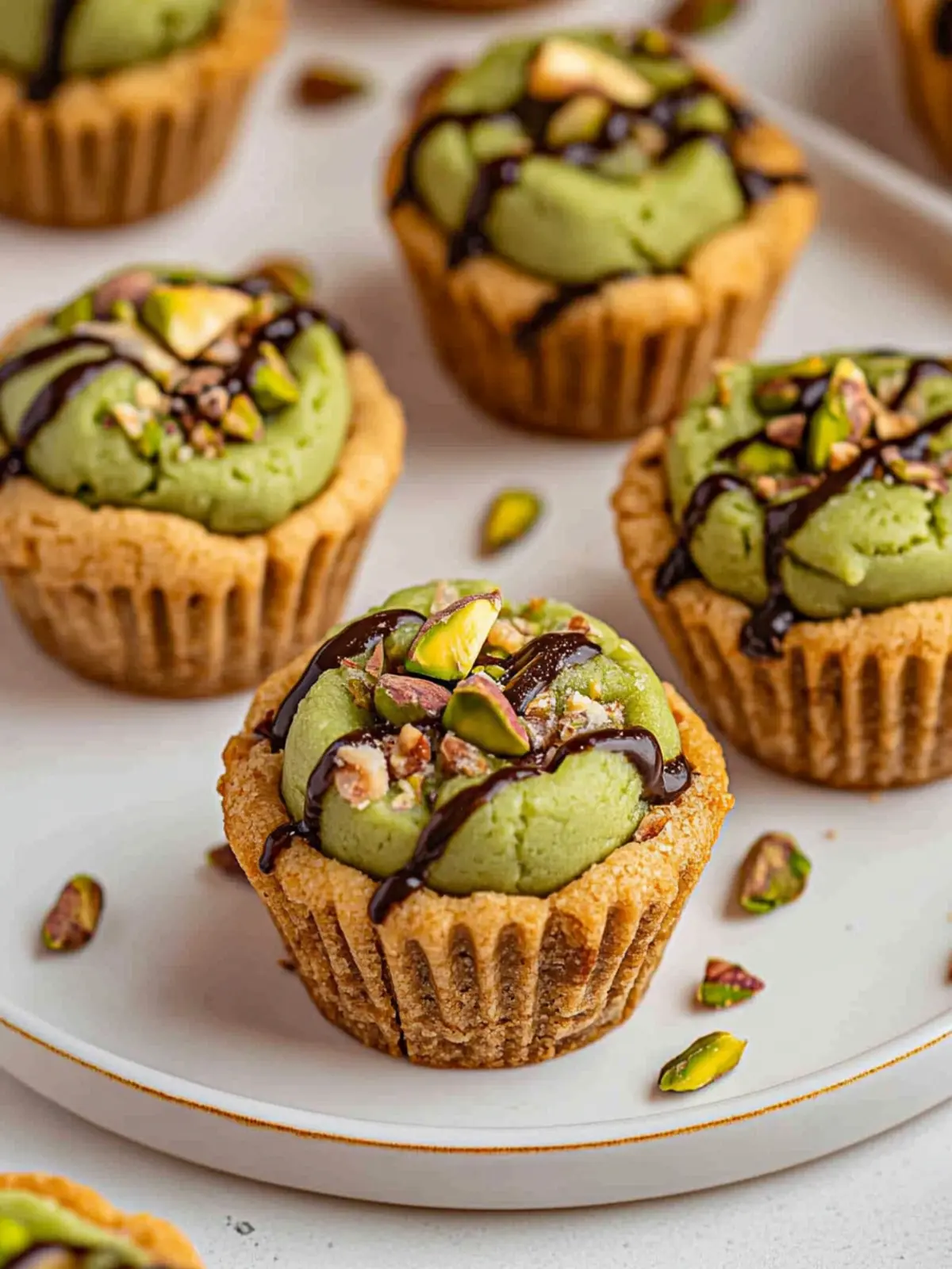 Pistachio Cream Cookie Cups