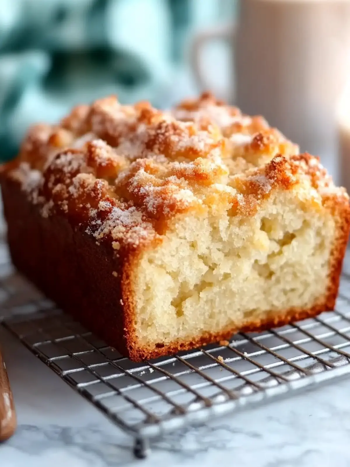 Sweet Eggnog Bread With Crumb Topping