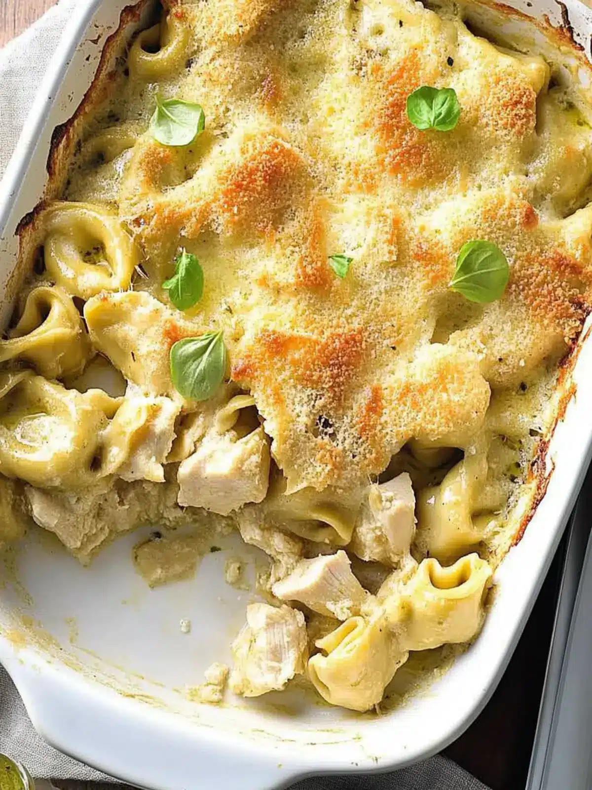 Warm Chicken Tortellini Au Gratin: Comfort Food Bliss 5 Warm Chicken Tortellini Au Gratin