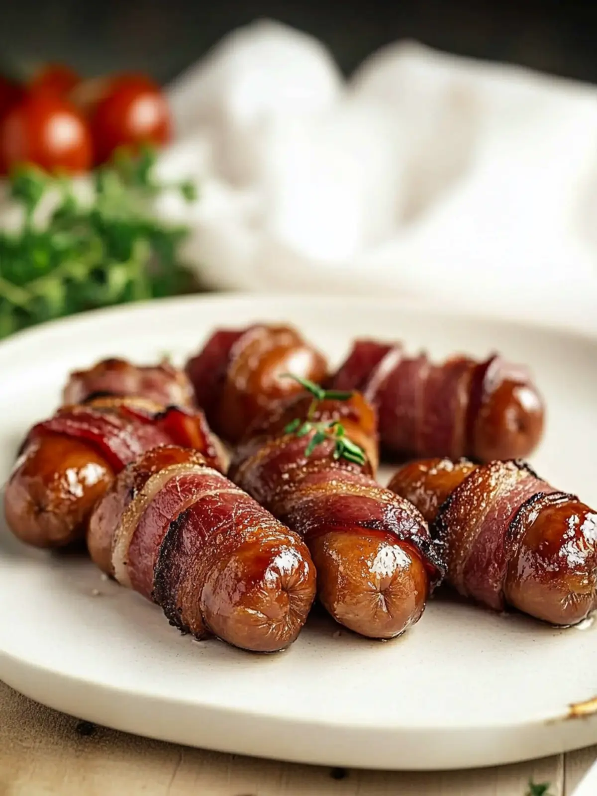 Bacon Wrapped Smokies with Brown Sugar and Butter