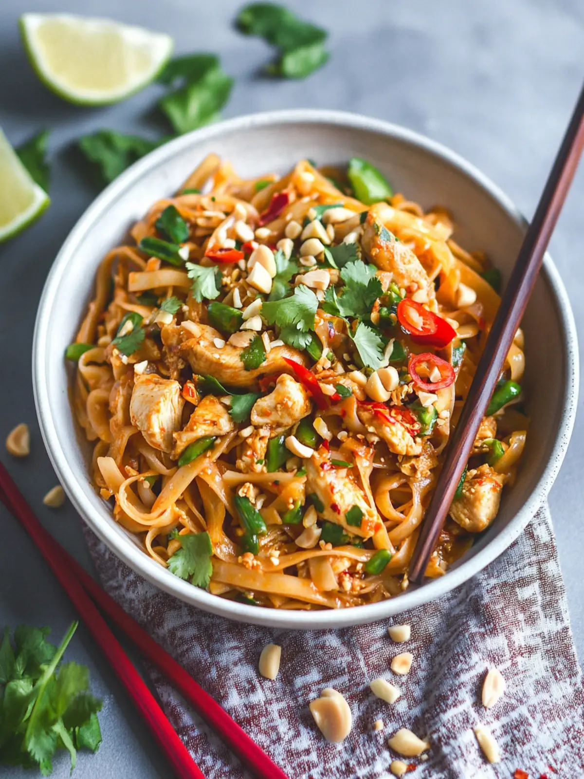 Easy Spicy Chicken Pad Thai