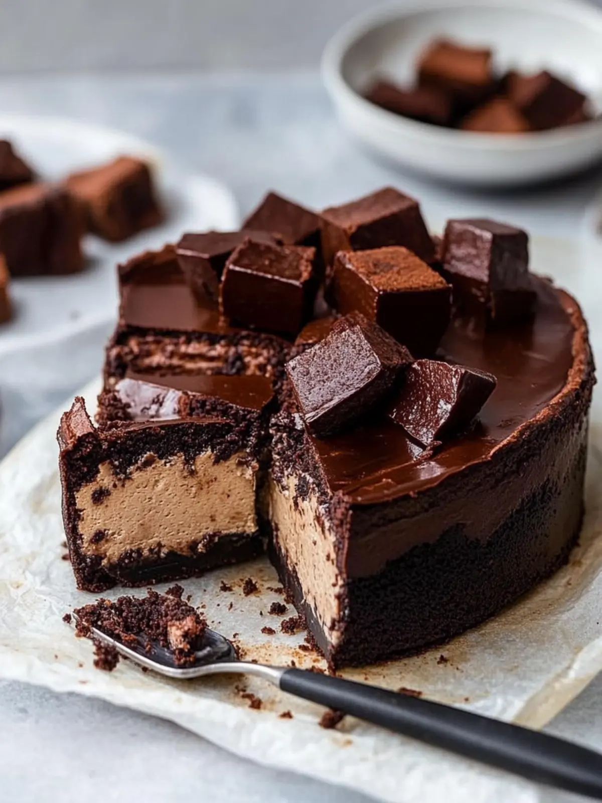 Vegan Brownie Basque Cheesecake