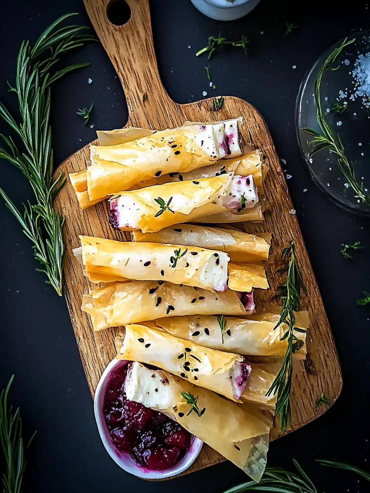 Cranberry and Brie Filo Crackers