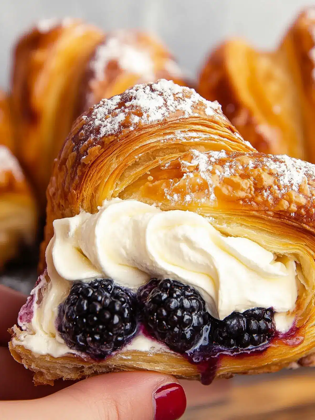Berries and Cream Filled Croissants