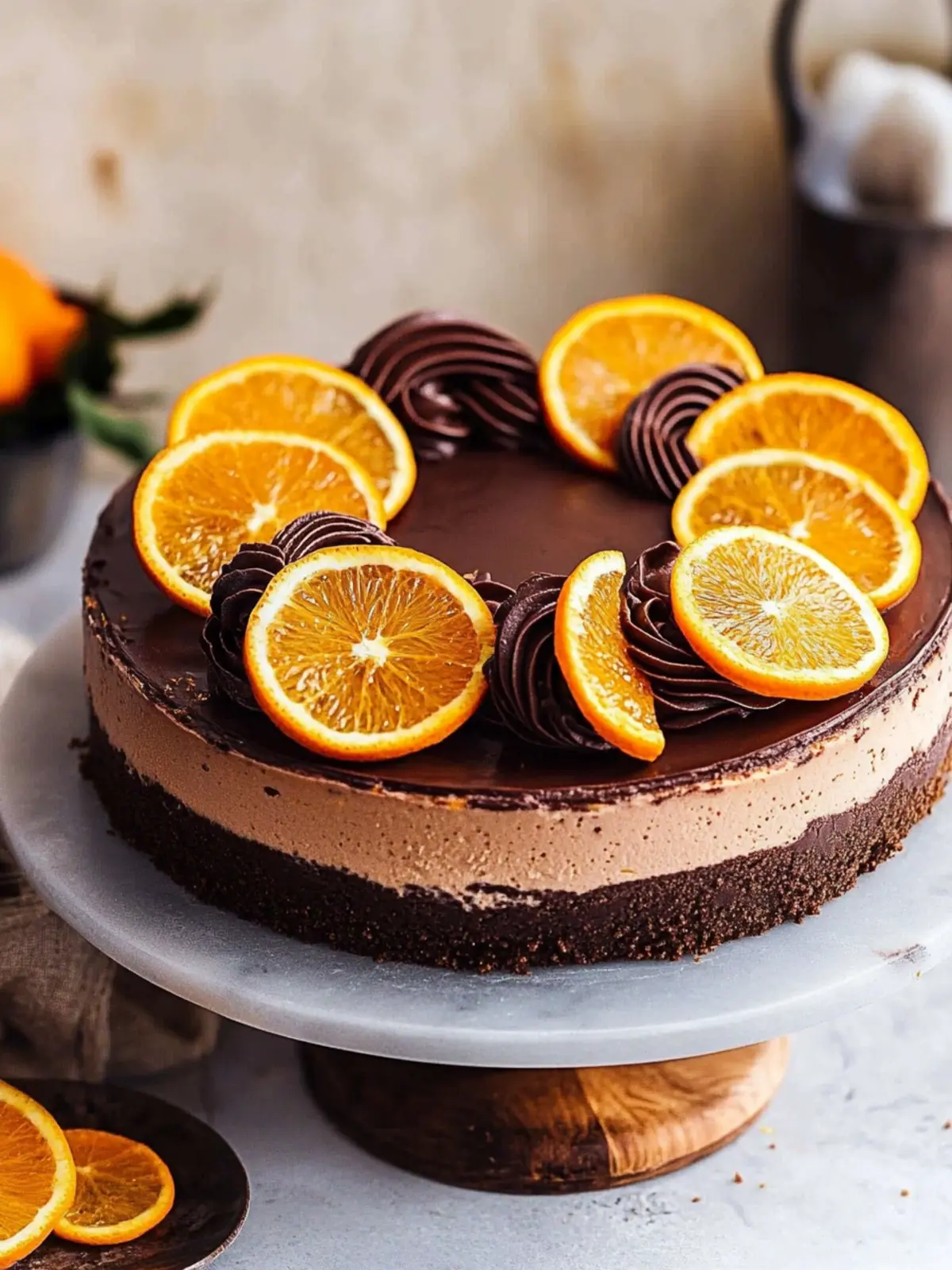 Baked Creamy Chocolate Orange Cheesecake