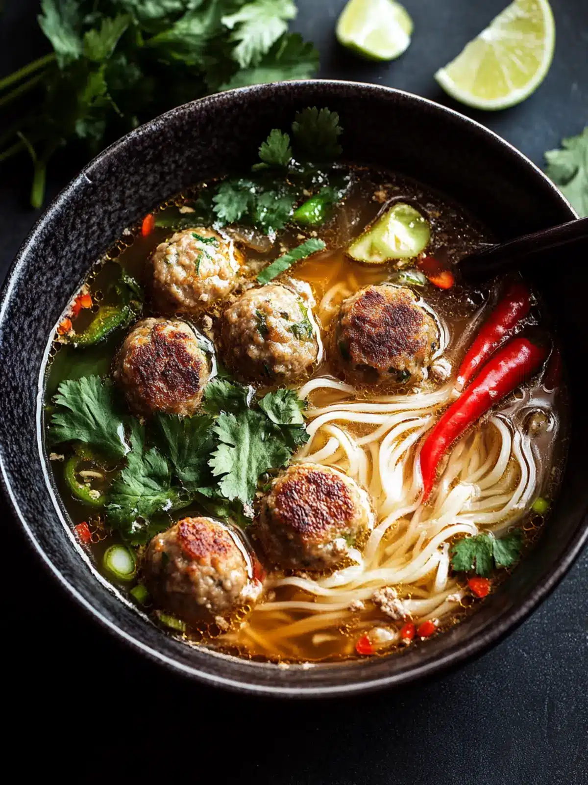 Quick Thai Meatball Noodle Soup that Warms Your Soul 3 Quick Thai Meatball Noodle Soup
