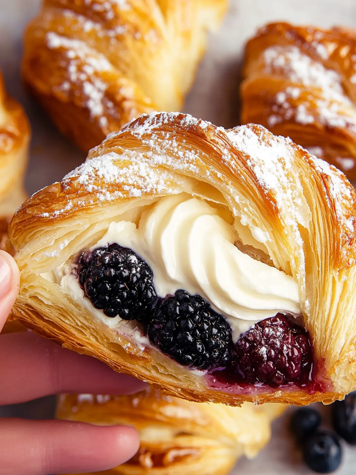 Berries and Cream Filled Croissants