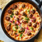 Cheesy Mini Meatball Skillet Dip