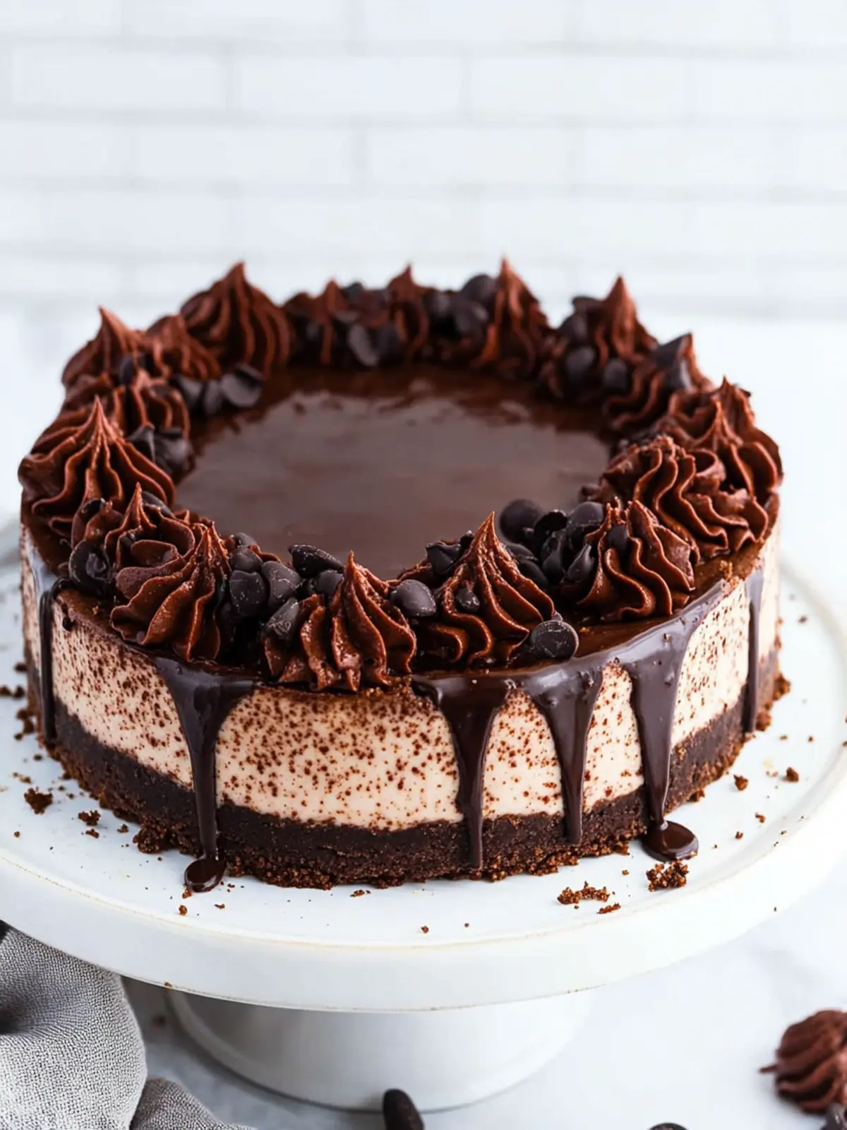 Decadent No Bake Hot Fudge Brownie Cheesecake Delight 3 No Bake, Hot Fudge Brownie Cheesecake