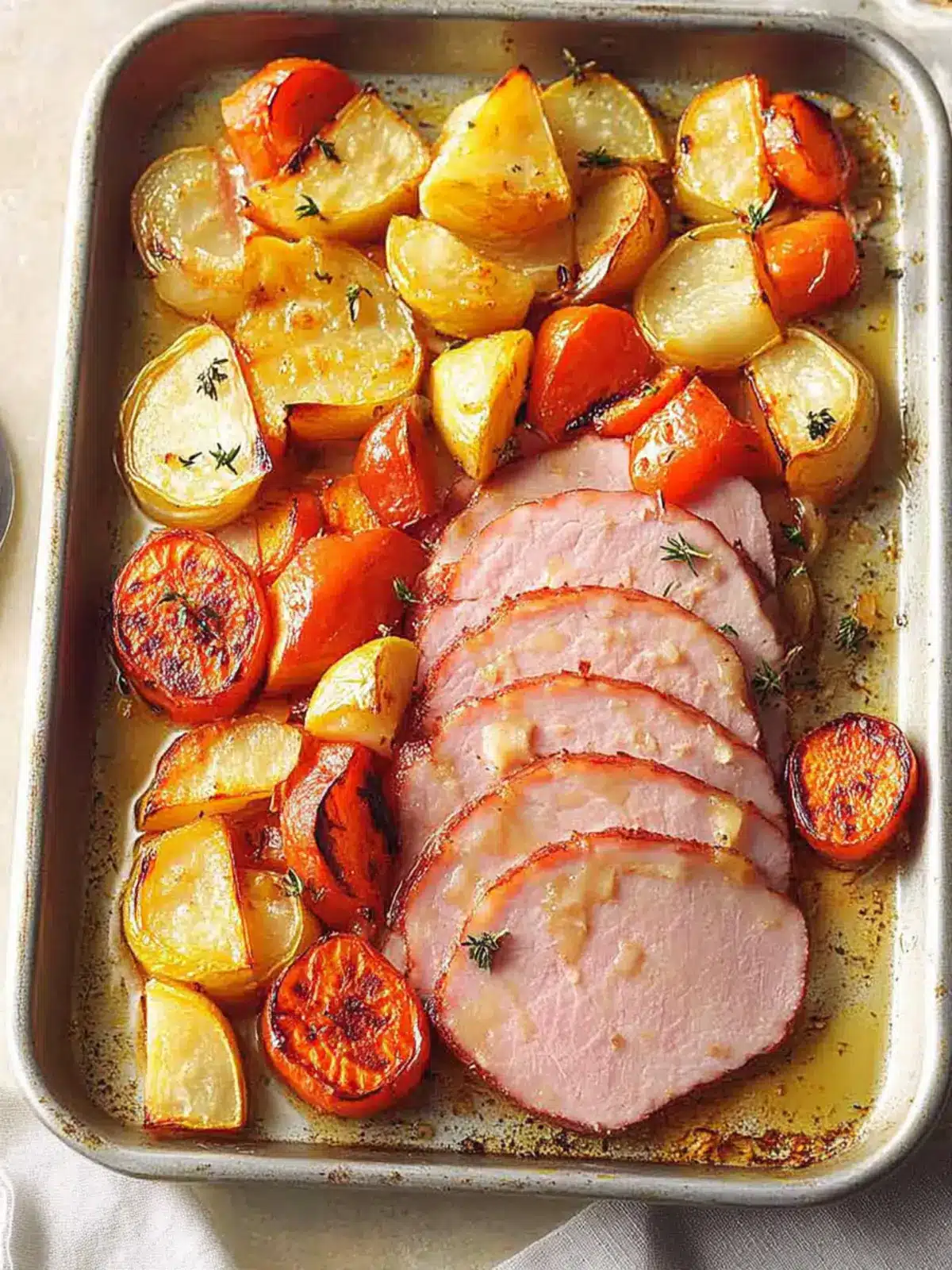 Sliced Ham with Roasted Vegetables for Cozy Nights In 3 Sliced Ham with Roasted Vegetables