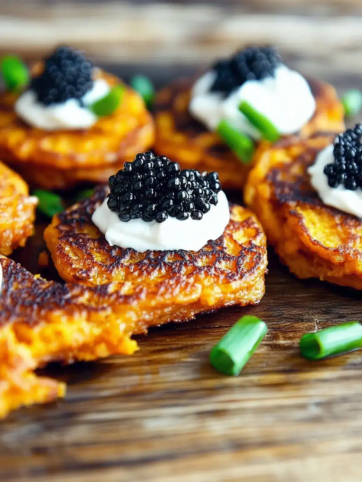Sweet Potato Pancakes with Caviar and Crème Fraîche