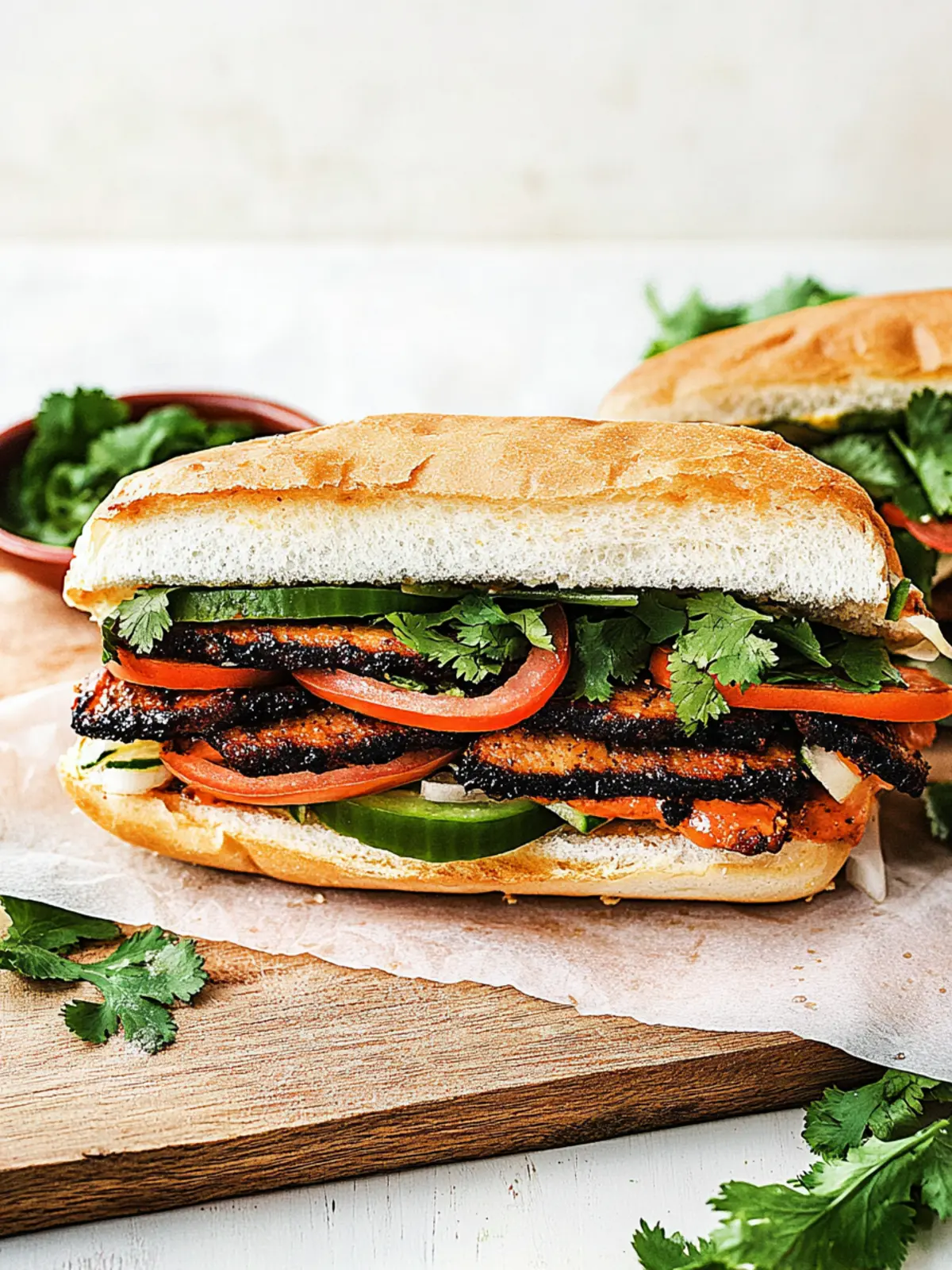 Savory Banh Mi Sandwiches with Flavor-Packed Pork Delight 2 Banh Mi Sandwiches