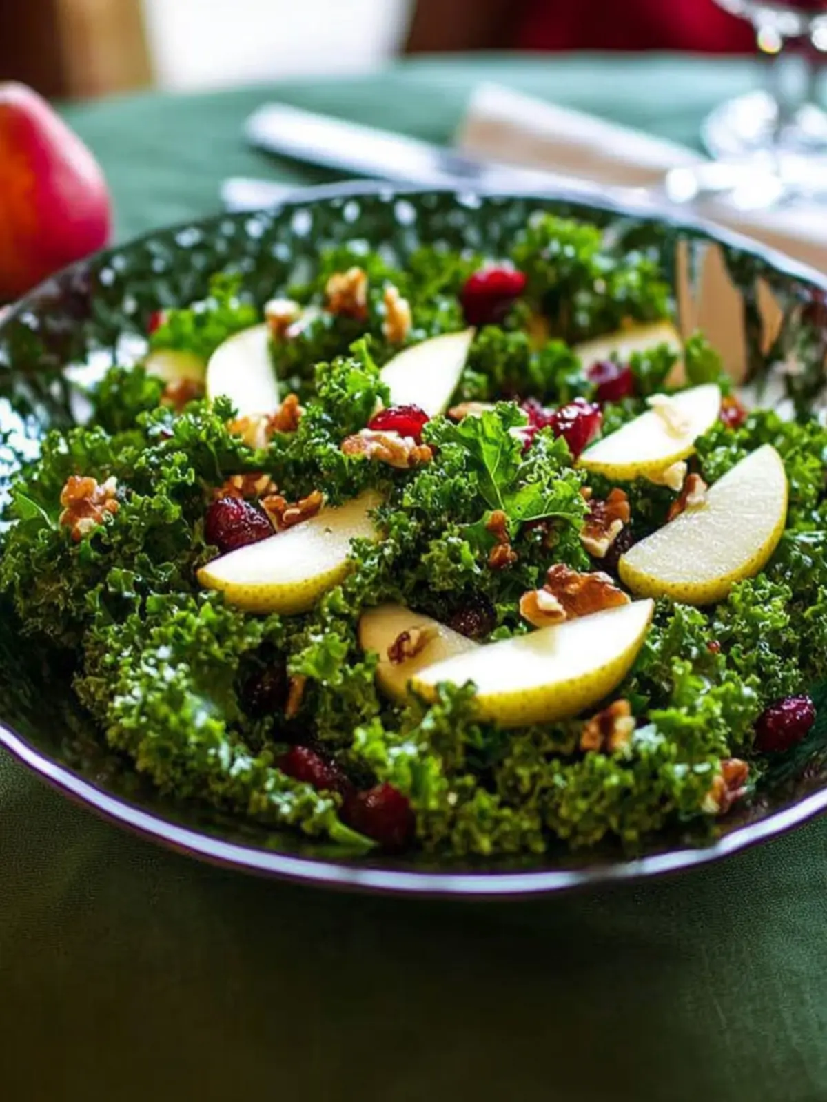 Kale, Pear and Cranberry Salad for a Fresh Flavor Boost 3 Kale, Pear and Cranberry Salad