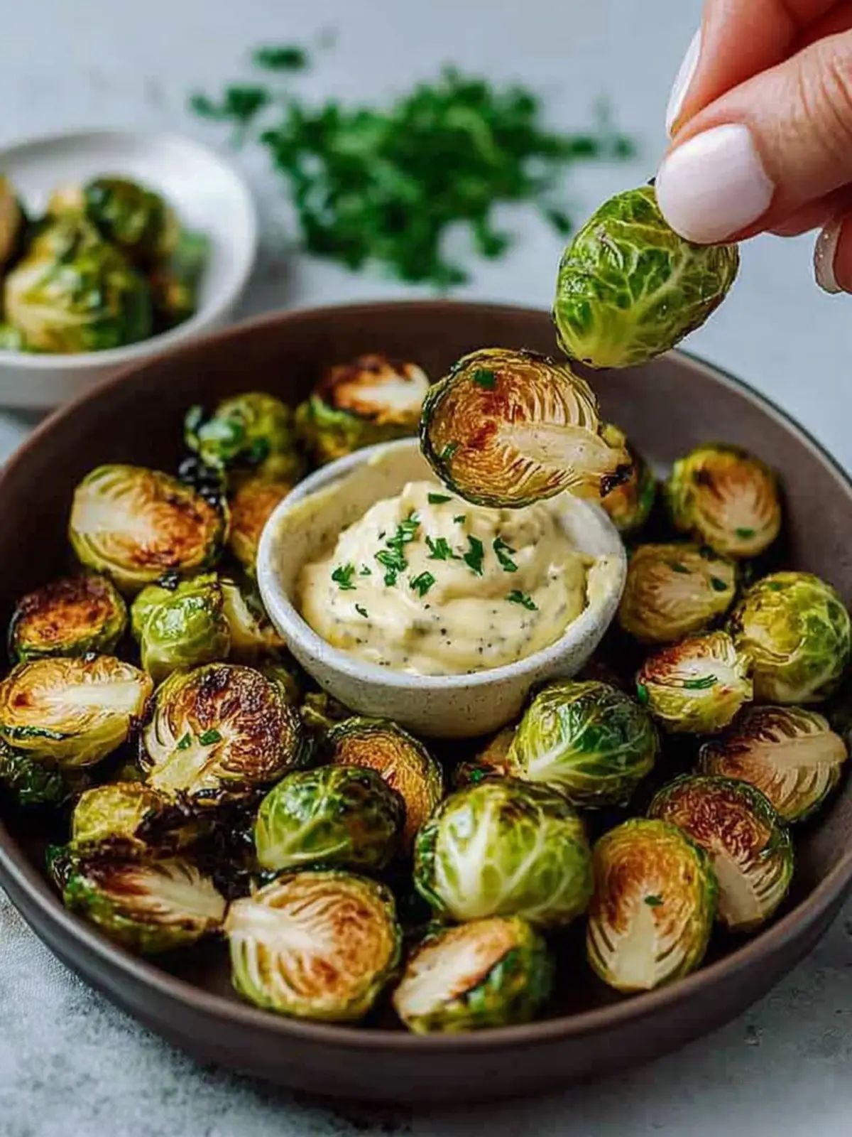 Crispy Brussels Sprouts with Dijon Aioli for Irresistible Flavor 4 Crispy Brussel Sprouts With Dijon Aioli