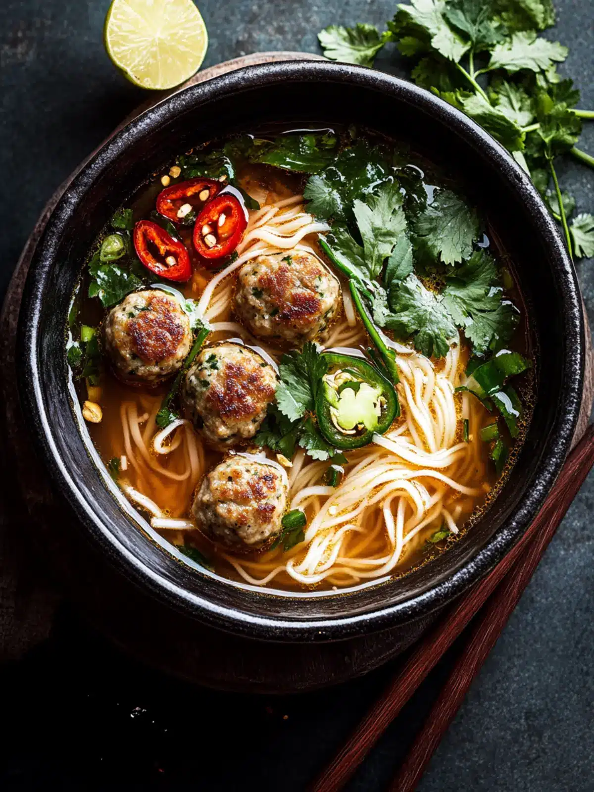Quick Thai Meatball Noodle Soup that Warms Your Soul 4 Quick Thai Meatball Noodle Soup