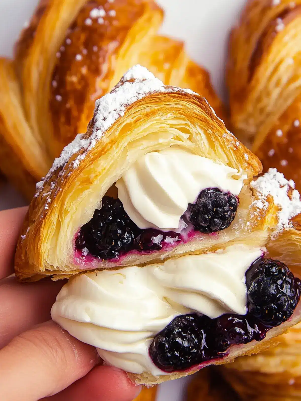 Berries and Cream Filled Croissants