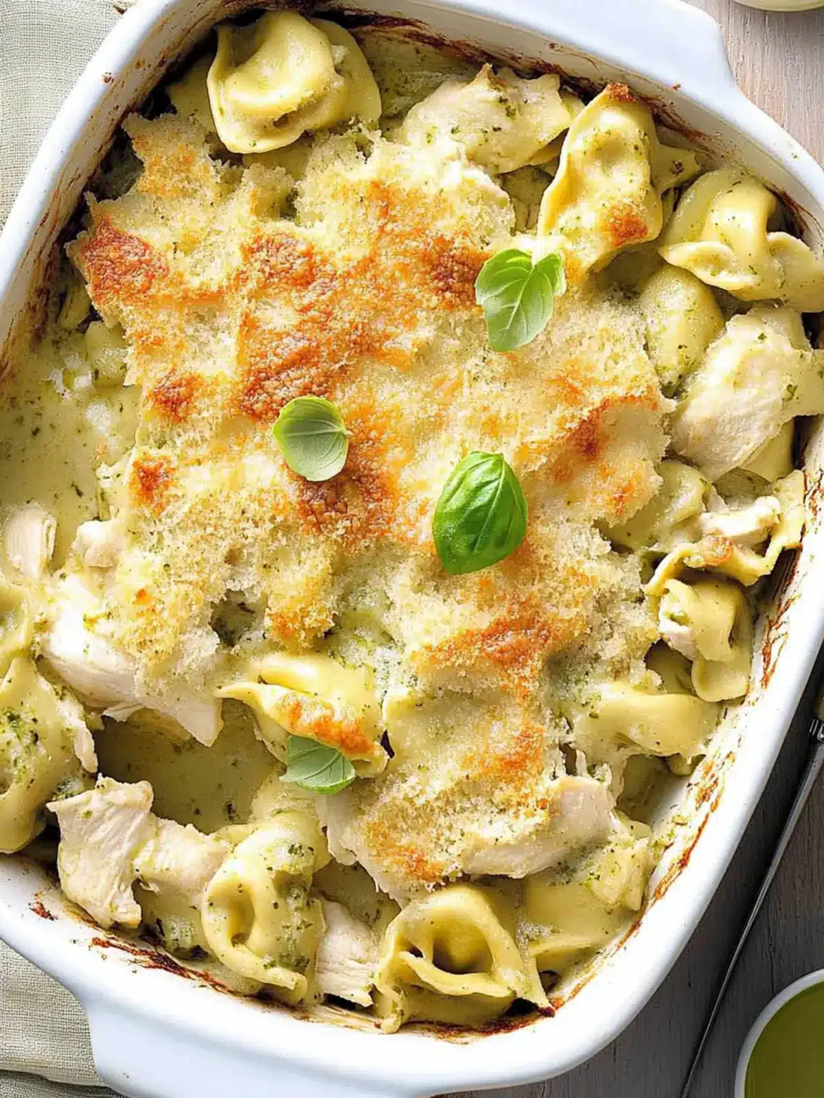 Warm Chicken Tortellini Au Gratin: Comfort Food Bliss 4 Warm Chicken Tortellini Au Gratin
