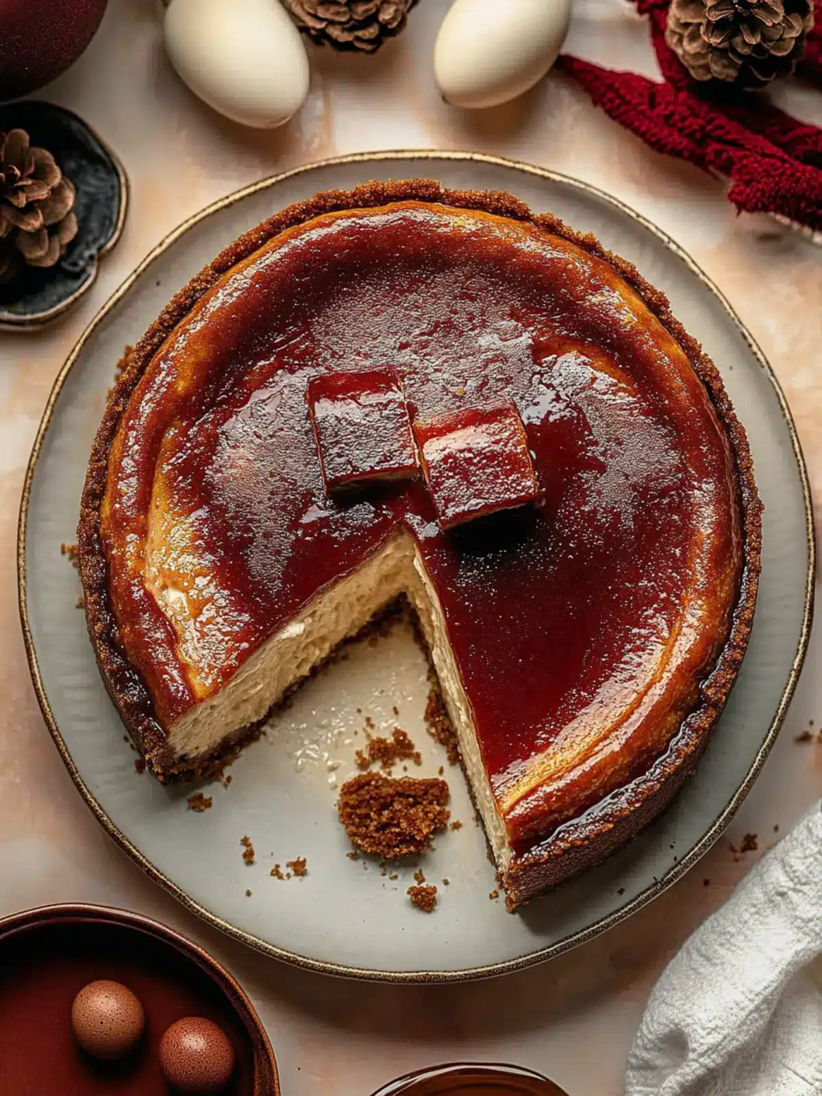 Eggnog Basque Cheesecake