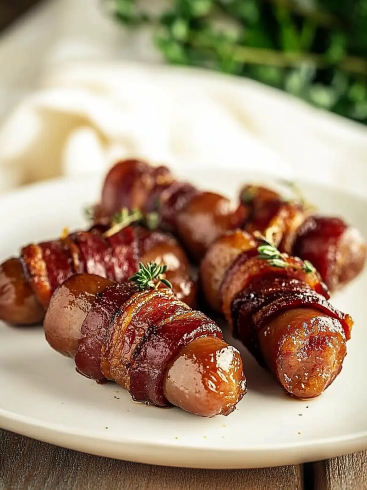 Bacon Wrapped Smokies with Brown Sugar and Butter