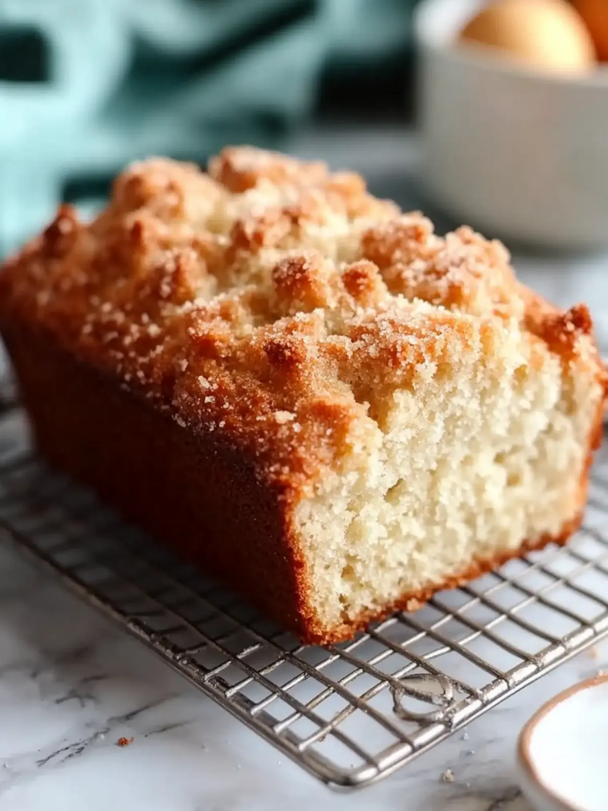Sweet Eggnog Bread With Crumb Topping