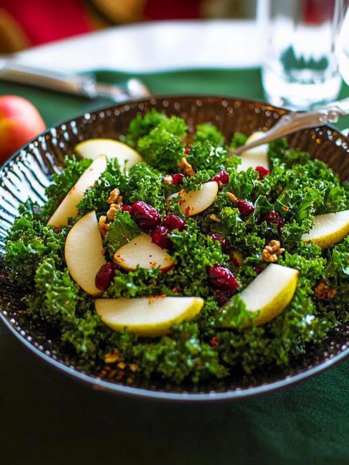 Kale, Pear and Cranberry Salad for a Fresh Flavor Boost 5 Kale, Pear and Cranberry Salad
