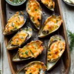 Baked Mussels with Cheese and Garlic