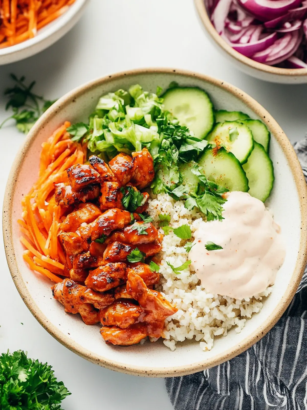Spicy Buffalo Chicken Bowls for a Flavorful Dinner Adventure 3 Buffalo Chicken Bowls