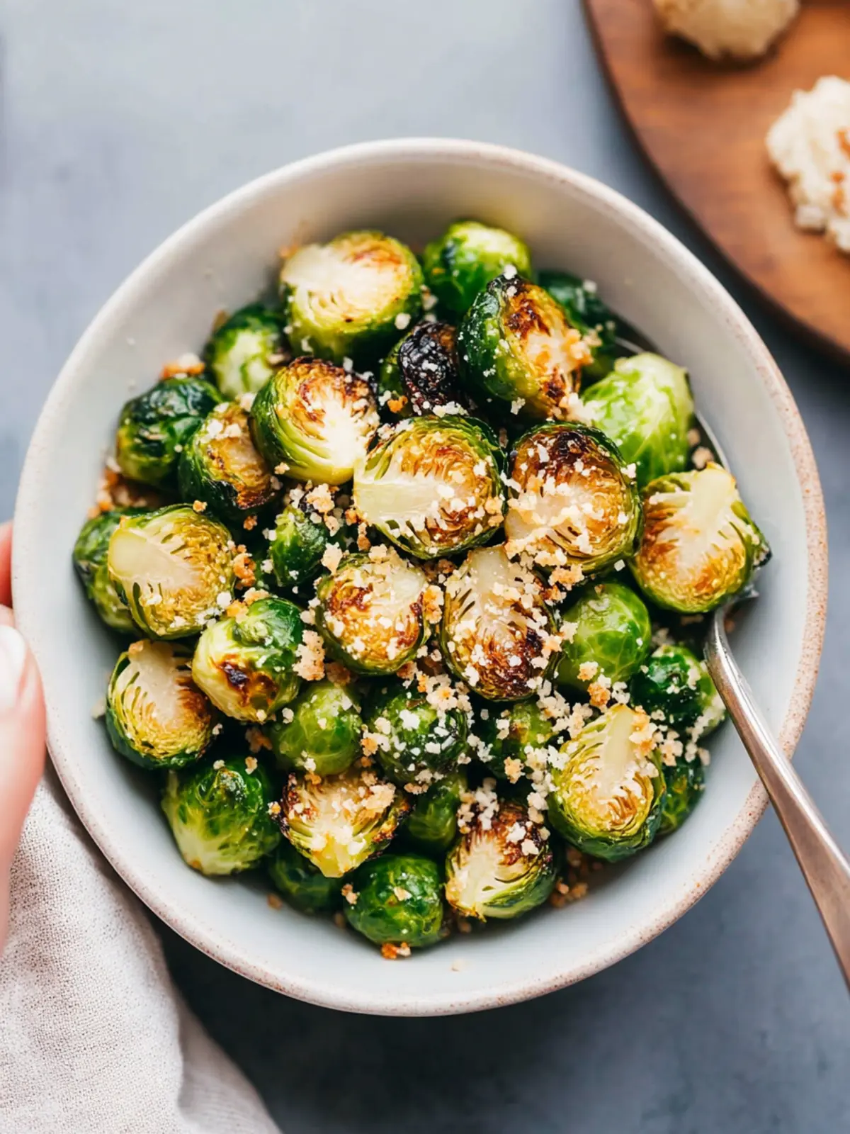 Crispy Roasted Brussels Sprouts with Parmesan Bliss 2 Roasted Brussels Sprouts