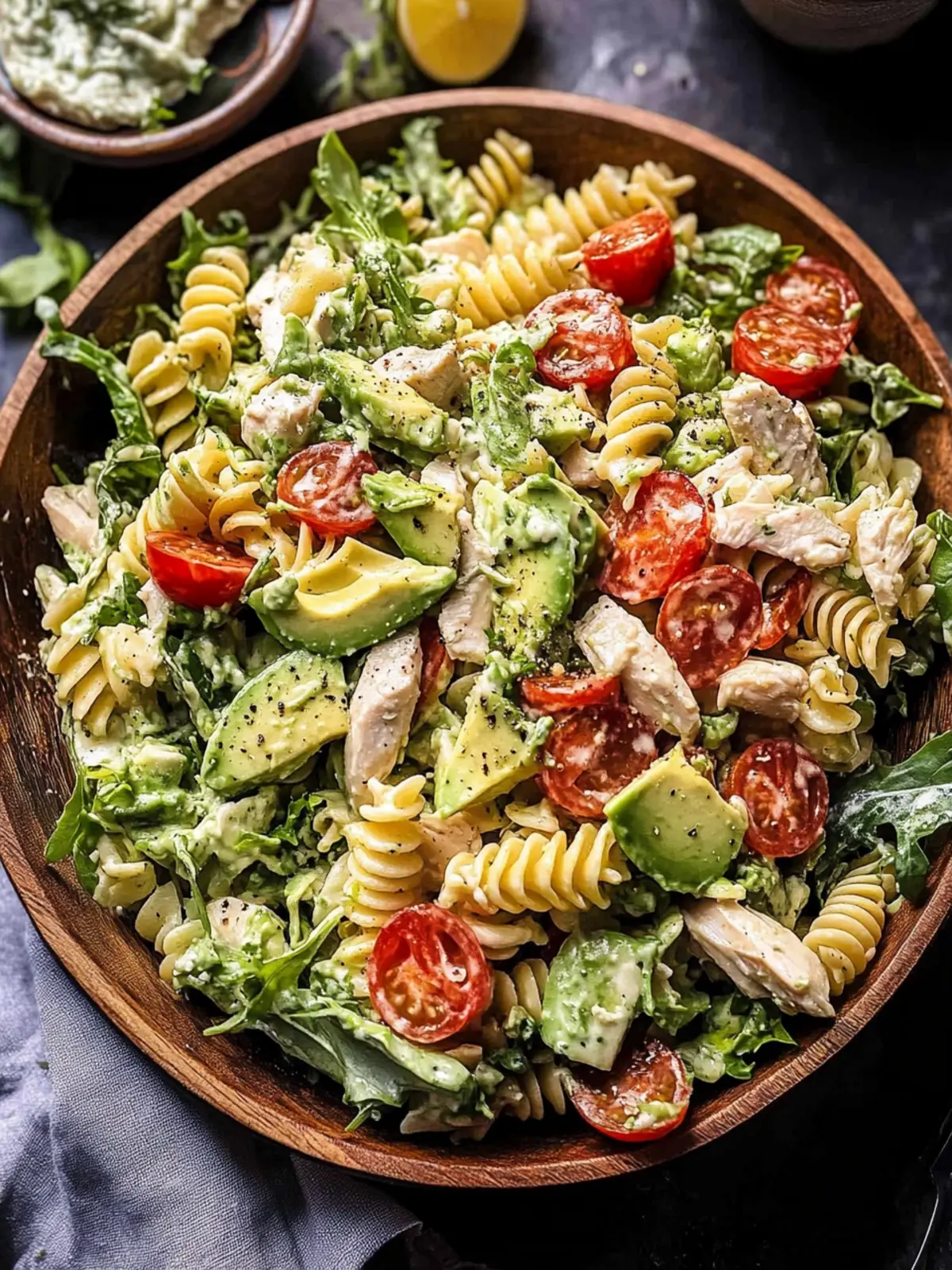 Creamy Avocado Ranch Chicken Pasta Salad