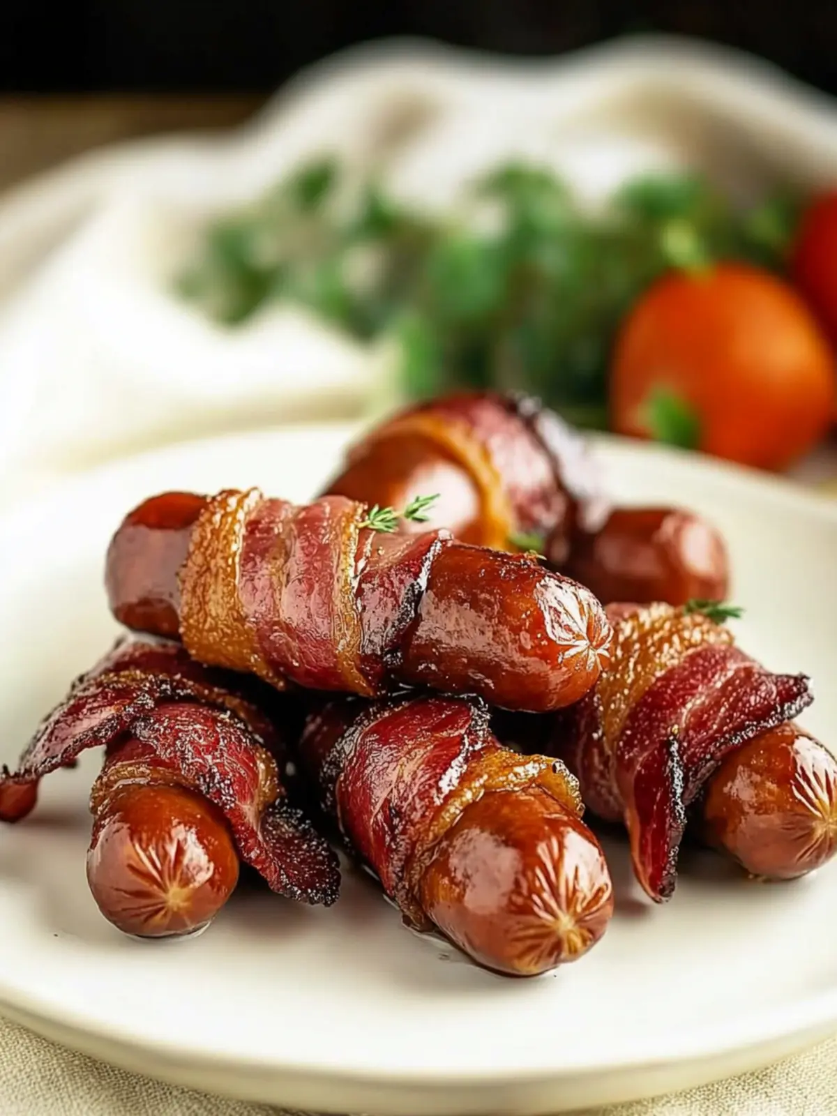 Bacon Wrapped Smokies with Brown Sugar and Butter