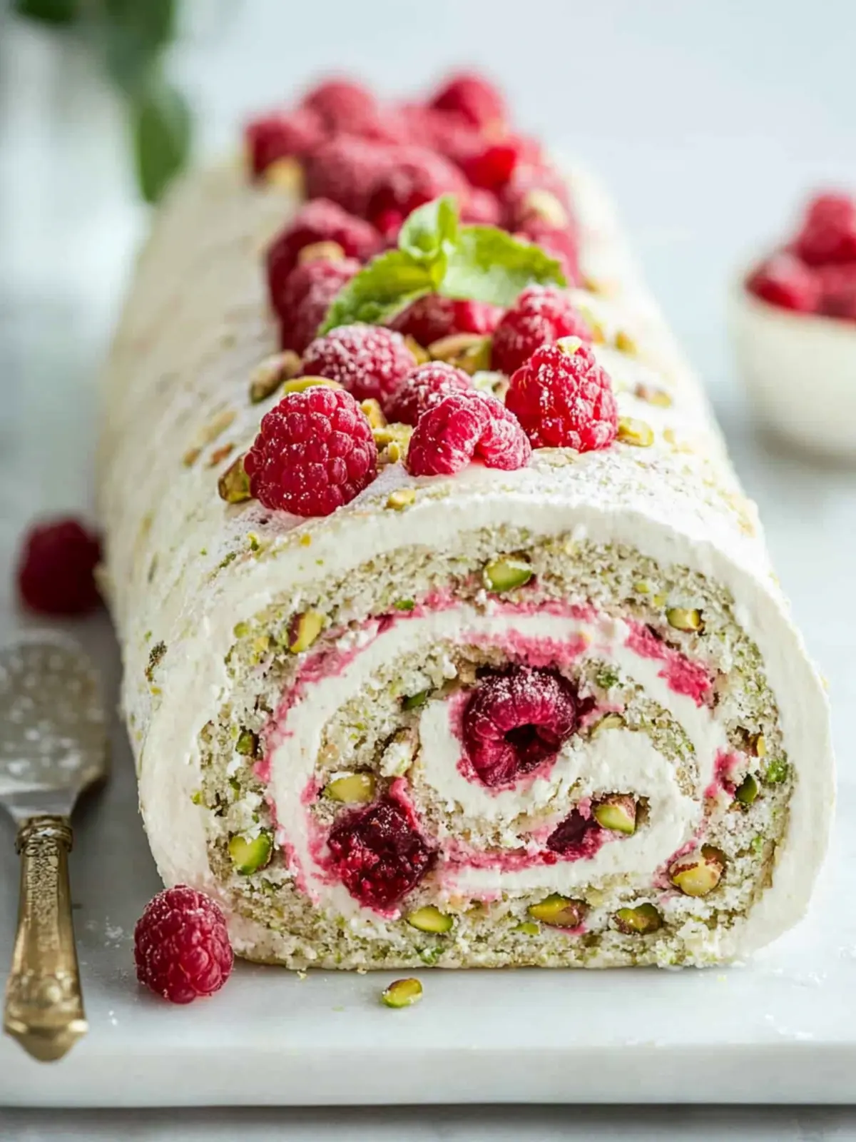 Delicious Raspberry Pistachio Roulade for Your Next Celebration 3 Raspberry Pistachio Roulade (Pistachio Swiss Roll)