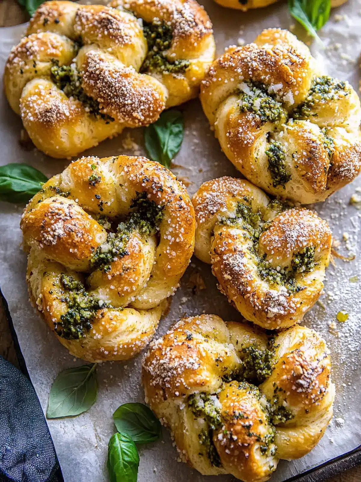 Pesto Garlic Butter Soft Pretzel Knots
