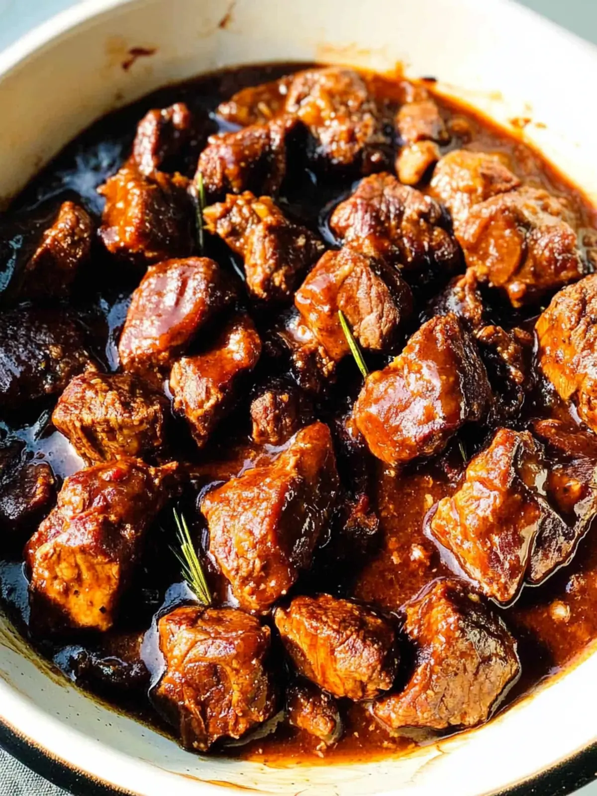 Savory Crockpot Steak Bites with Garlic, Rosemary & Honey Balsamic 4 Crockpot Steak Bites with Garlic, Rosemary & Honey Balsamic