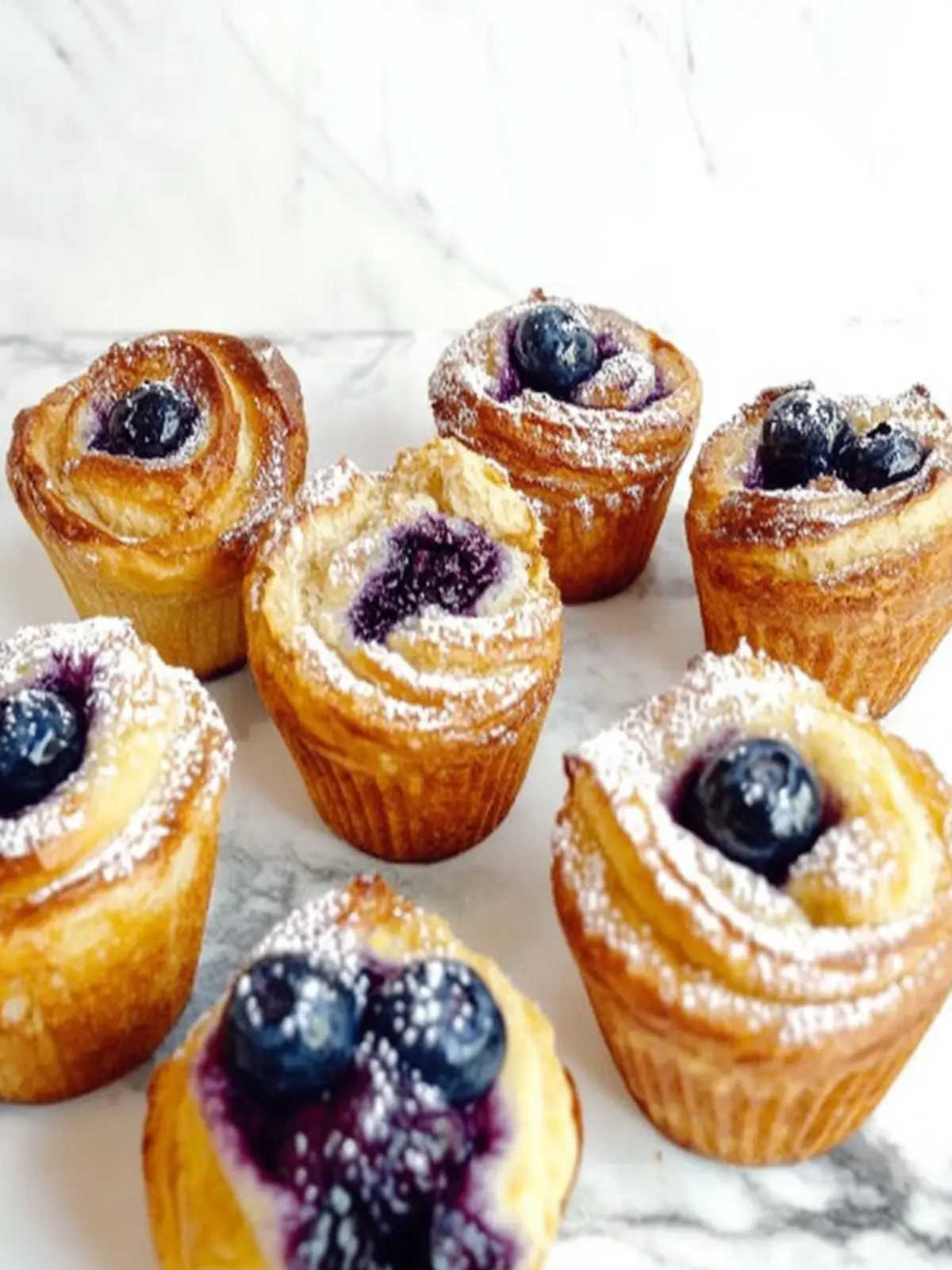Blueberry Cruffins: The Best Croissant-Muffin Fusion Ever 4 Blueberry Cruffins (Crossiant + Muffins)