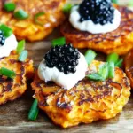 Sweet Potato Pancakes with Caviar and Crème Fraîche