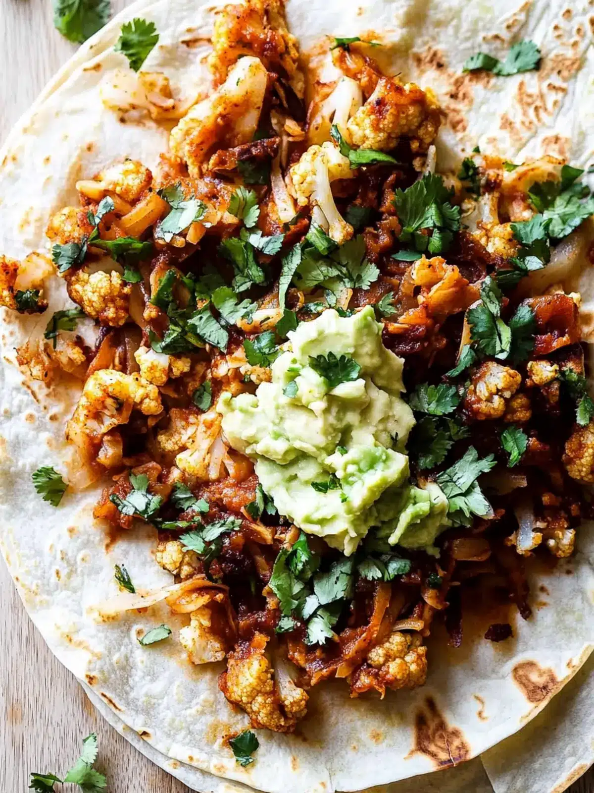 Cauliflower Al Pastor Quesadilla with Lime Smashed Avocado