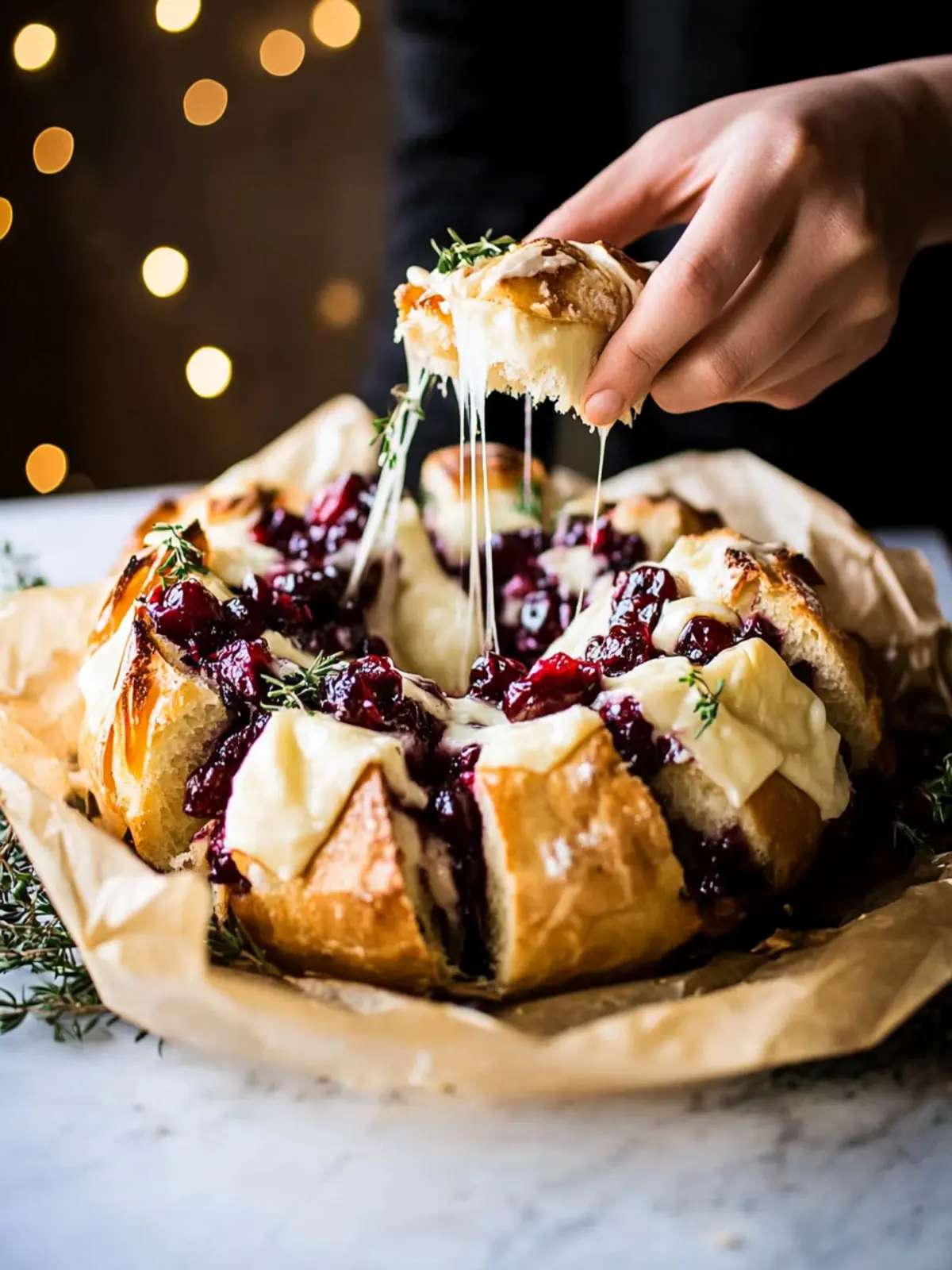 Cranberry Brie Pull Apart Bread: A Gooey Delight for All 2 Cranberry Brie Pull Apart Bread