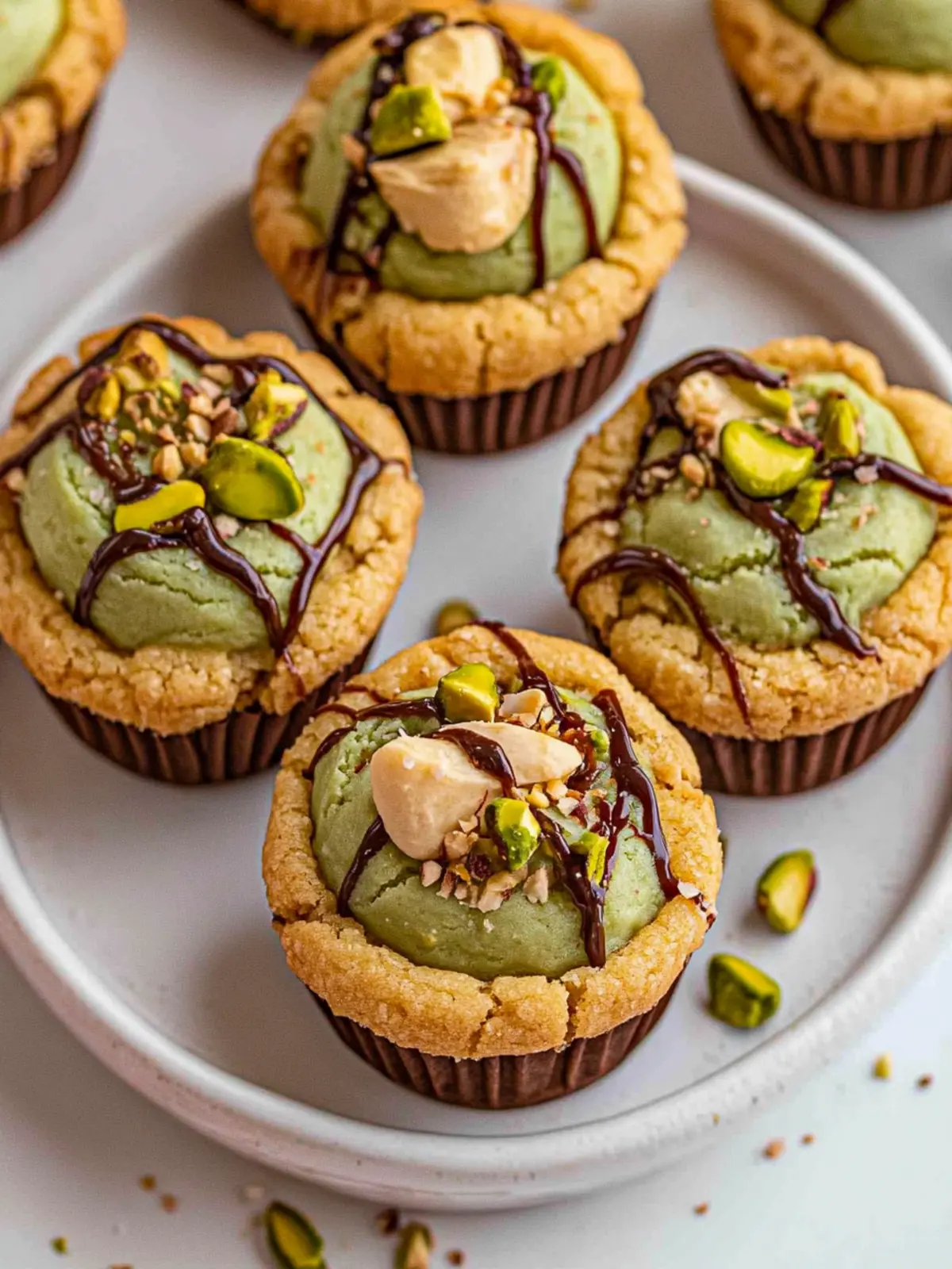Pistachio Cream Cookie Cups