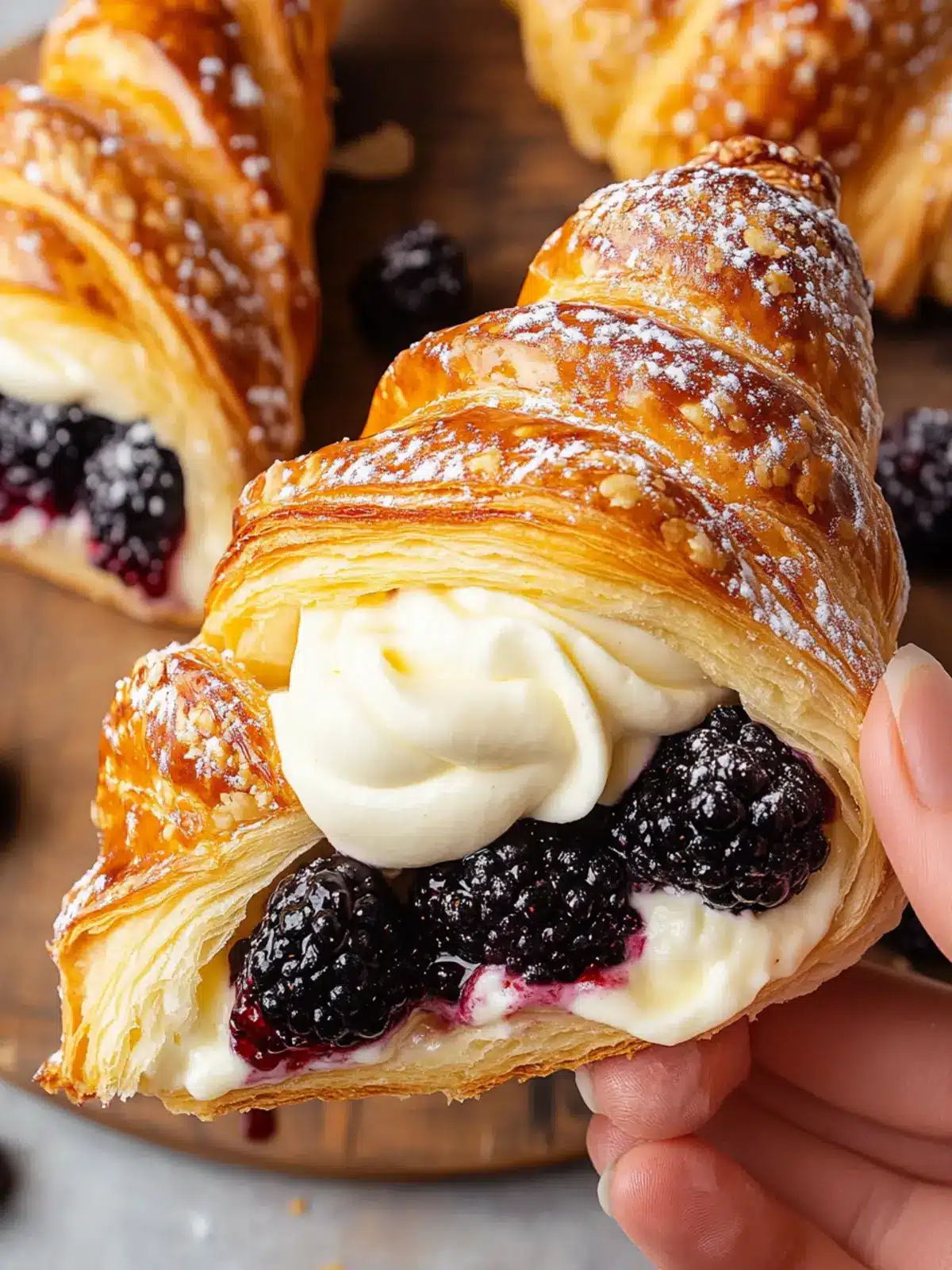 Berries and Cream Filled Croissants