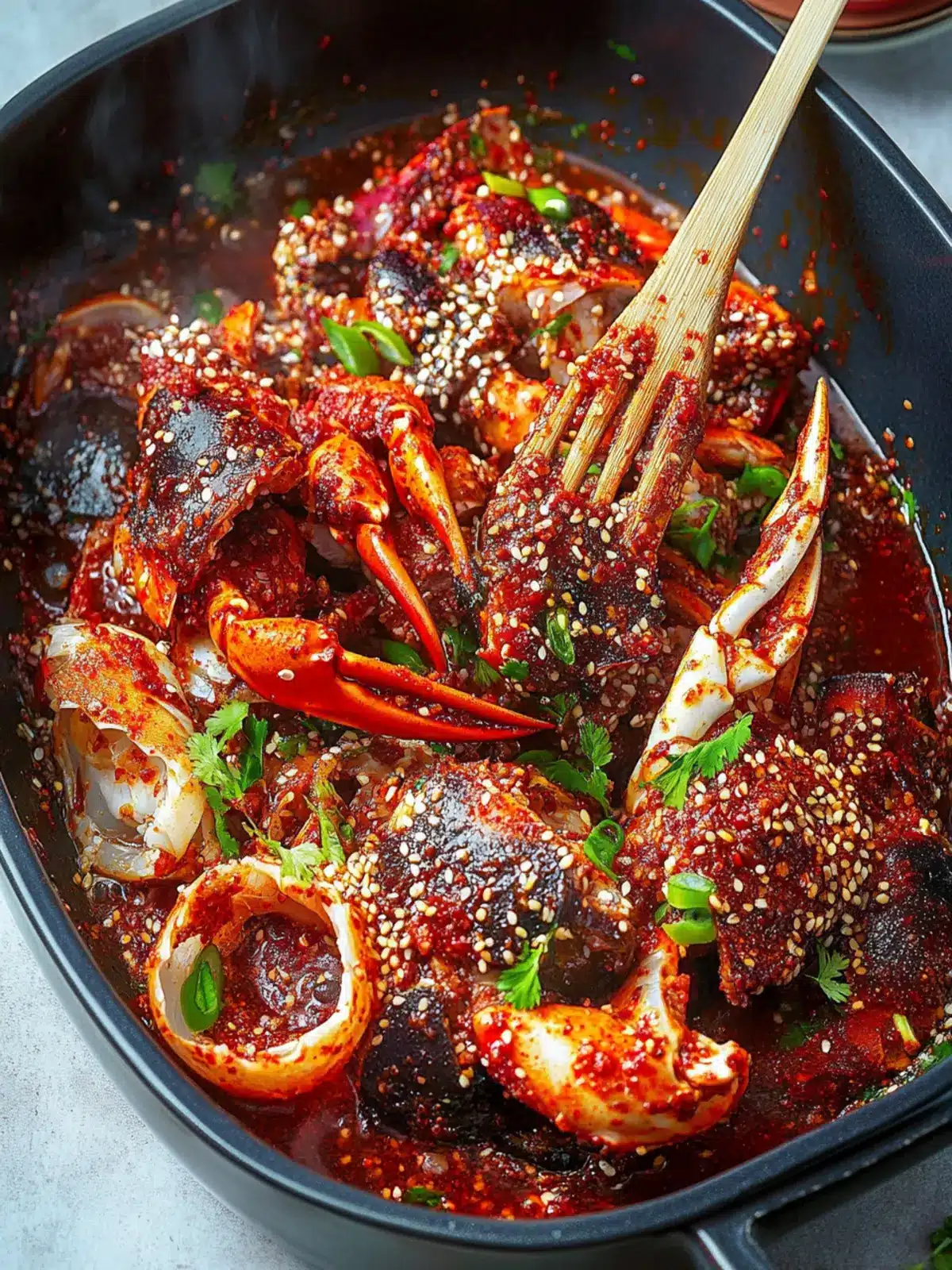 Spicy Raw Marinated Crab (Yangnyeom Gejang)