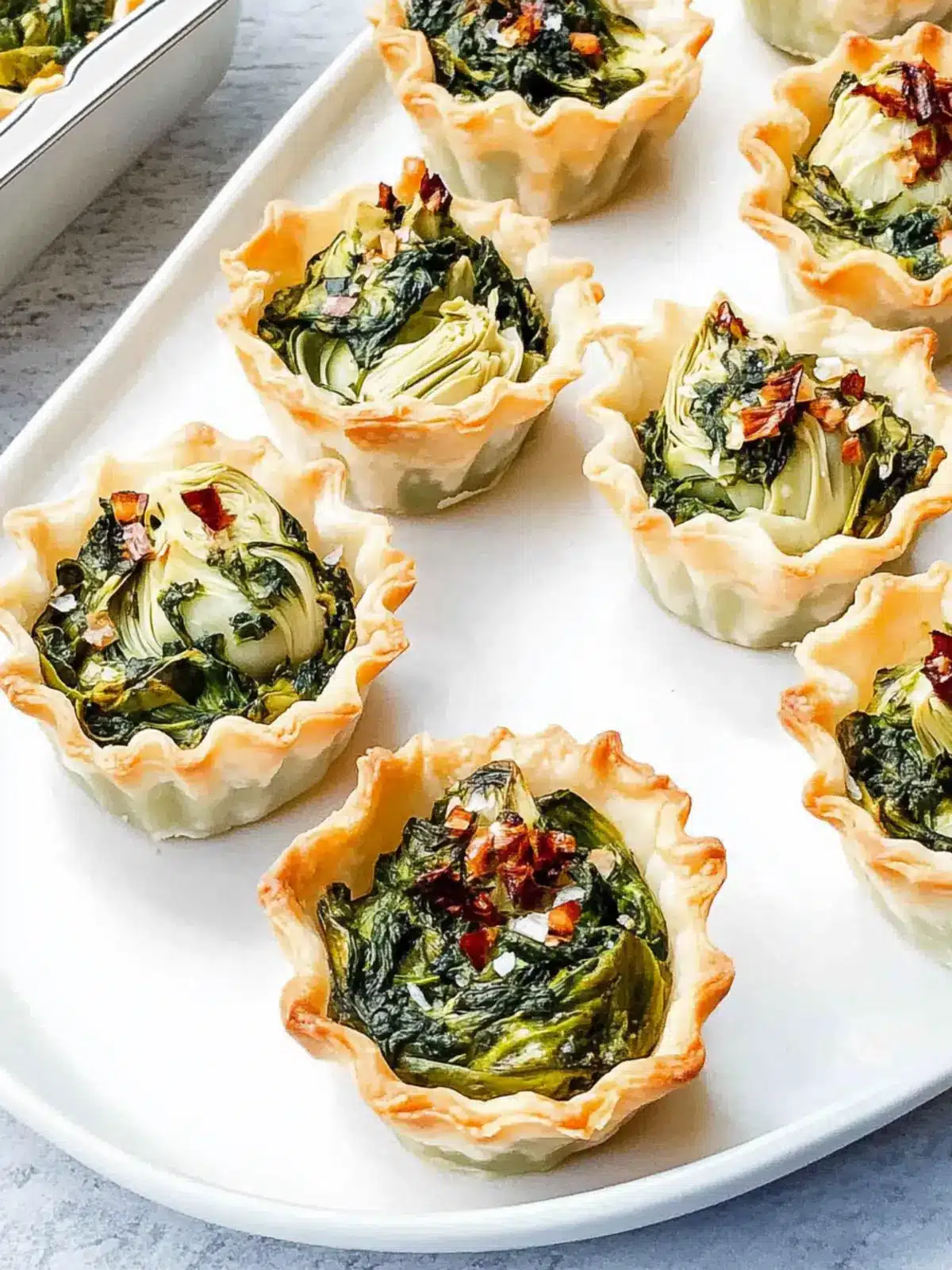 Make Ahead Spinach Artichoke Tartlets