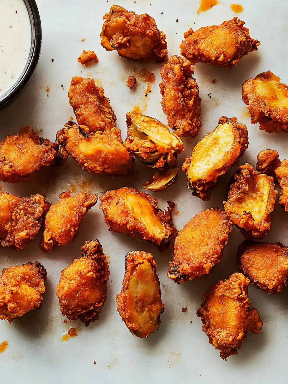 Fried Buffalo Artichoke Hearts