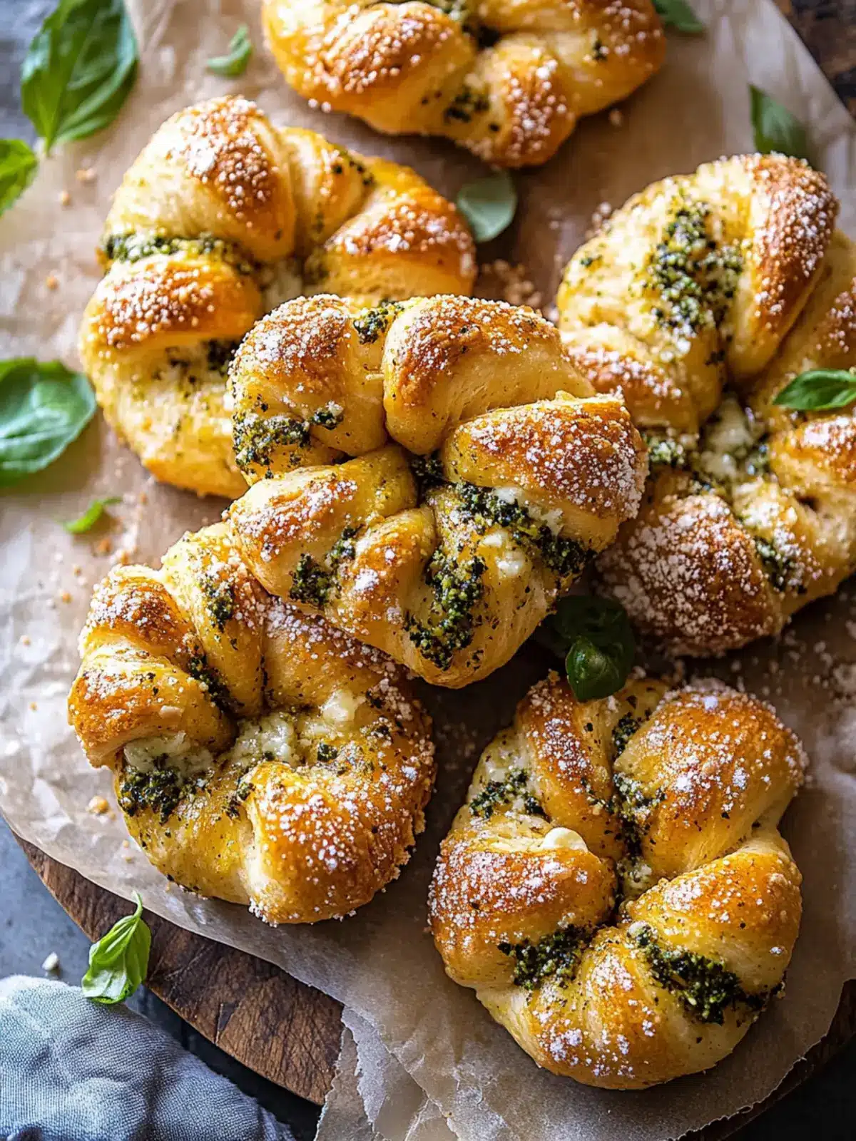 Pesto Garlic Butter Soft Pretzel Knots