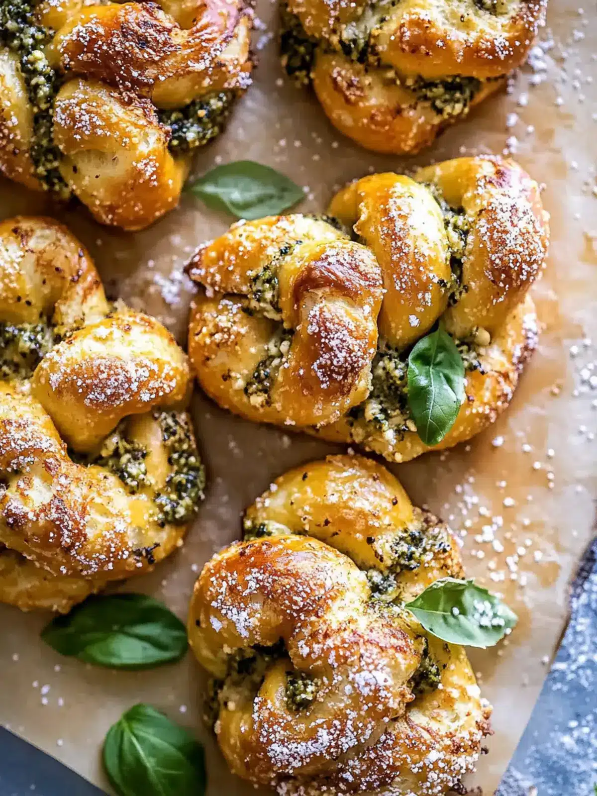 Mouthwatering Pesto Cheese Garlic Butter Soft Pretzel Knots 3 Pesto Cheese Garlic Butter Soft Pretzel Knots