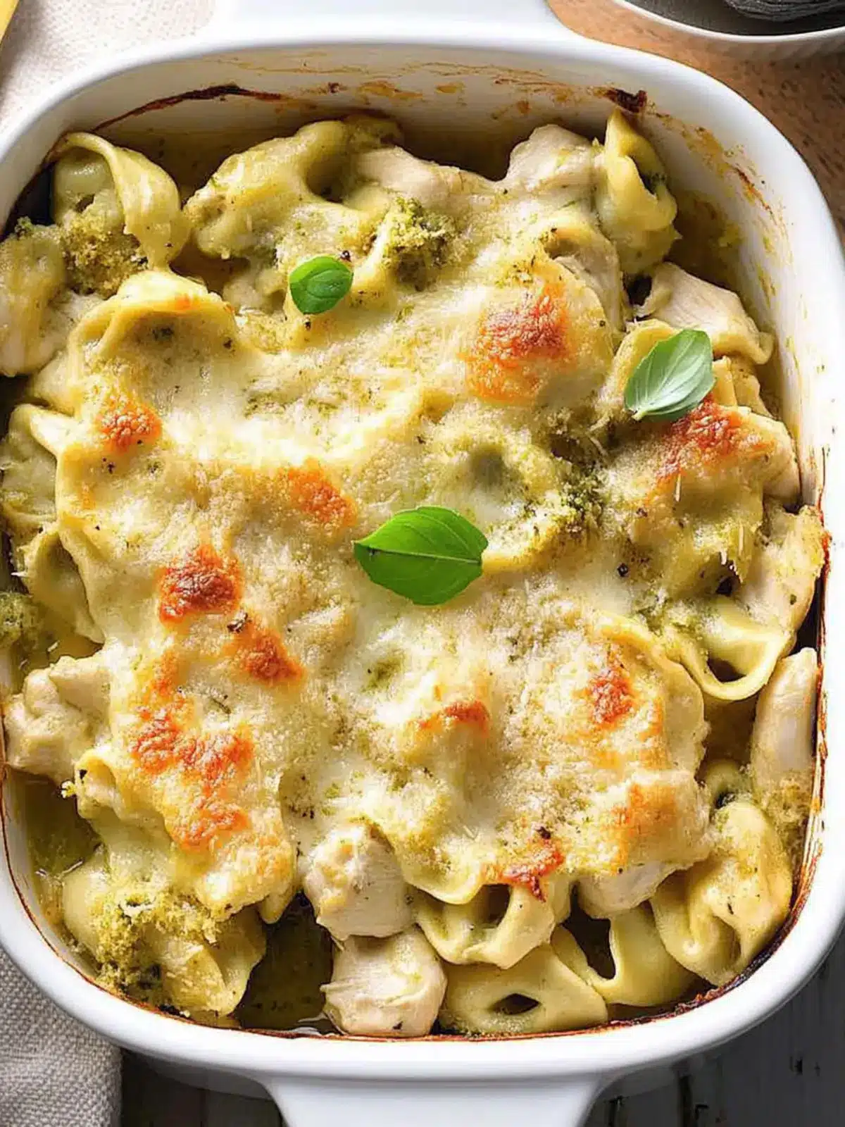 Warm Chicken Tortellini Au Gratin: Comfort Food Bliss 2 Warm Chicken Tortellini Au Gratin