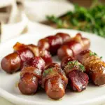 Bacon Wrapped Smokies with Brown Sugar and Butter